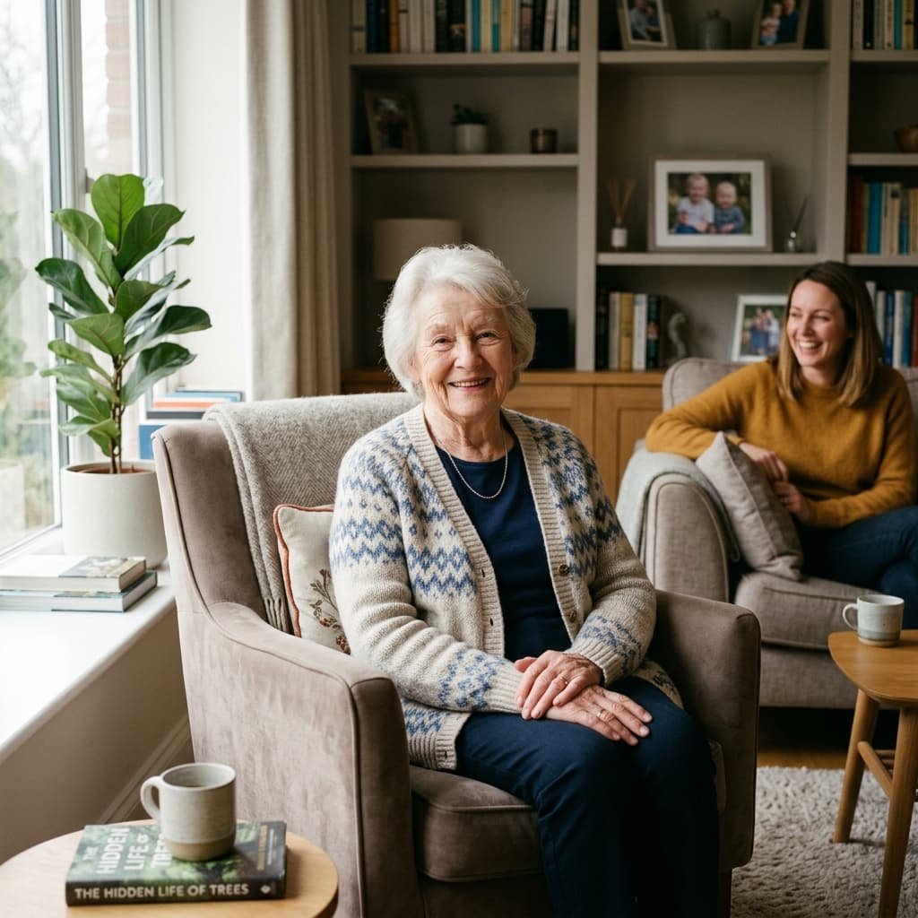 Interaction entre un aîné et sa famille via les outils Robaian