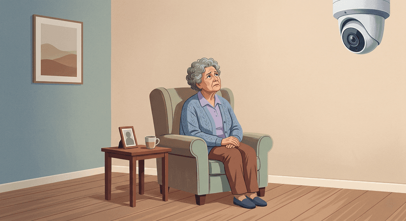 Illustration de la surveillance par caméra comme menace à la vie privée
